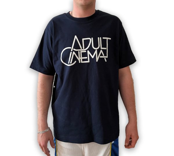 'ADULT CINEMA' LOGO BLUE T-SHIRT - Image 2