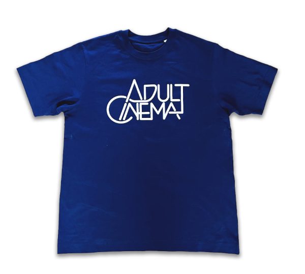 'ADULT CINEMA' LOGO BLUE T-SHIRT